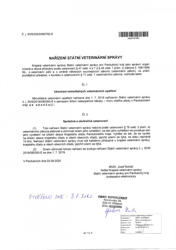 Nařízení státní veterinární správy