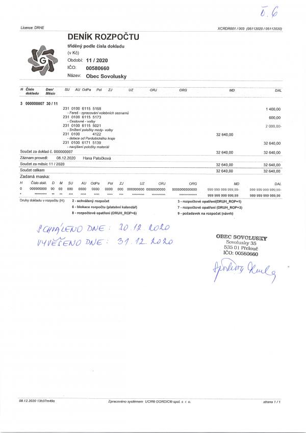 Rozpoctove opatreni c.6_2020