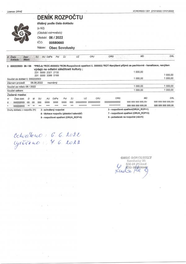 Rozpočtové opatření č. 3_2022