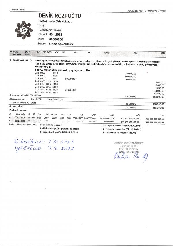 Rozpočtové opatření č. 5_2022