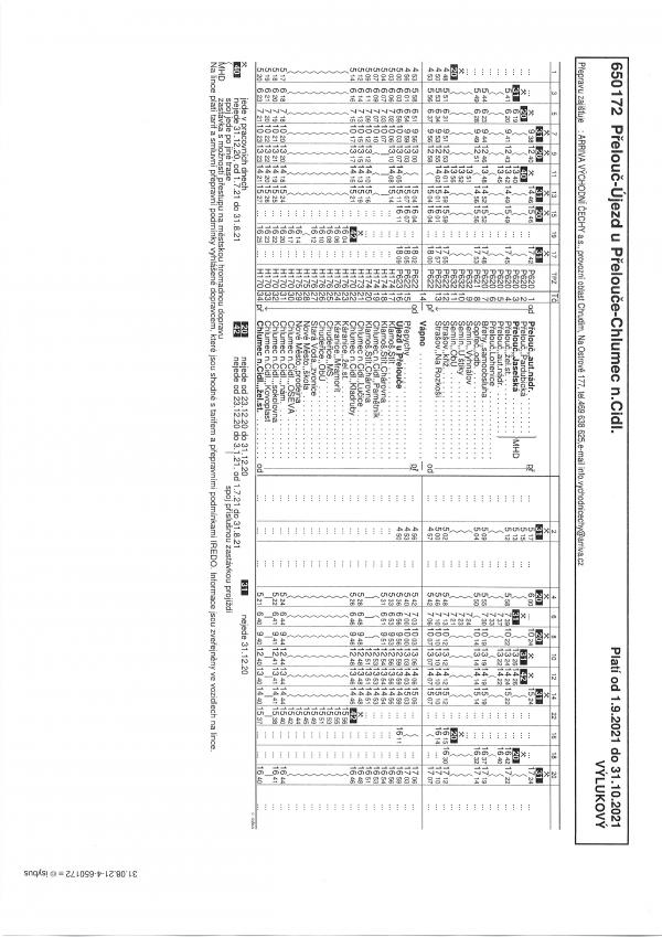 Přelouč - Újezd u Přelouče - Chlumec n.Cidl.  - 650172