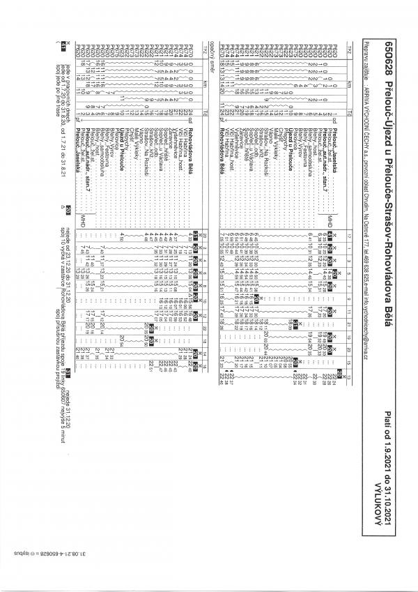Přelouč - Újezd u Přelouče - Strašov - Rohovládova Bělá - 650628